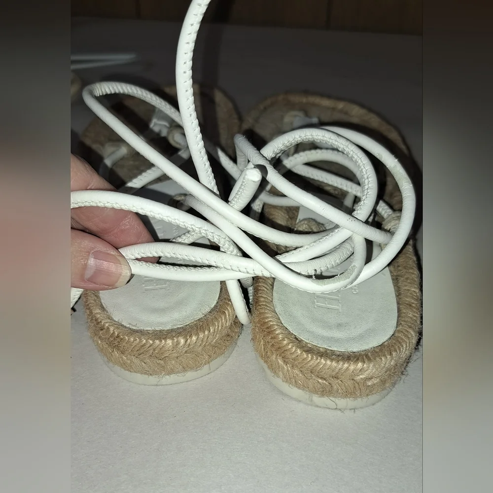 HEREU LACE TIE UP ESPADRILLES 35 (5)  Flats Beach Summer Designer Made In Spain
